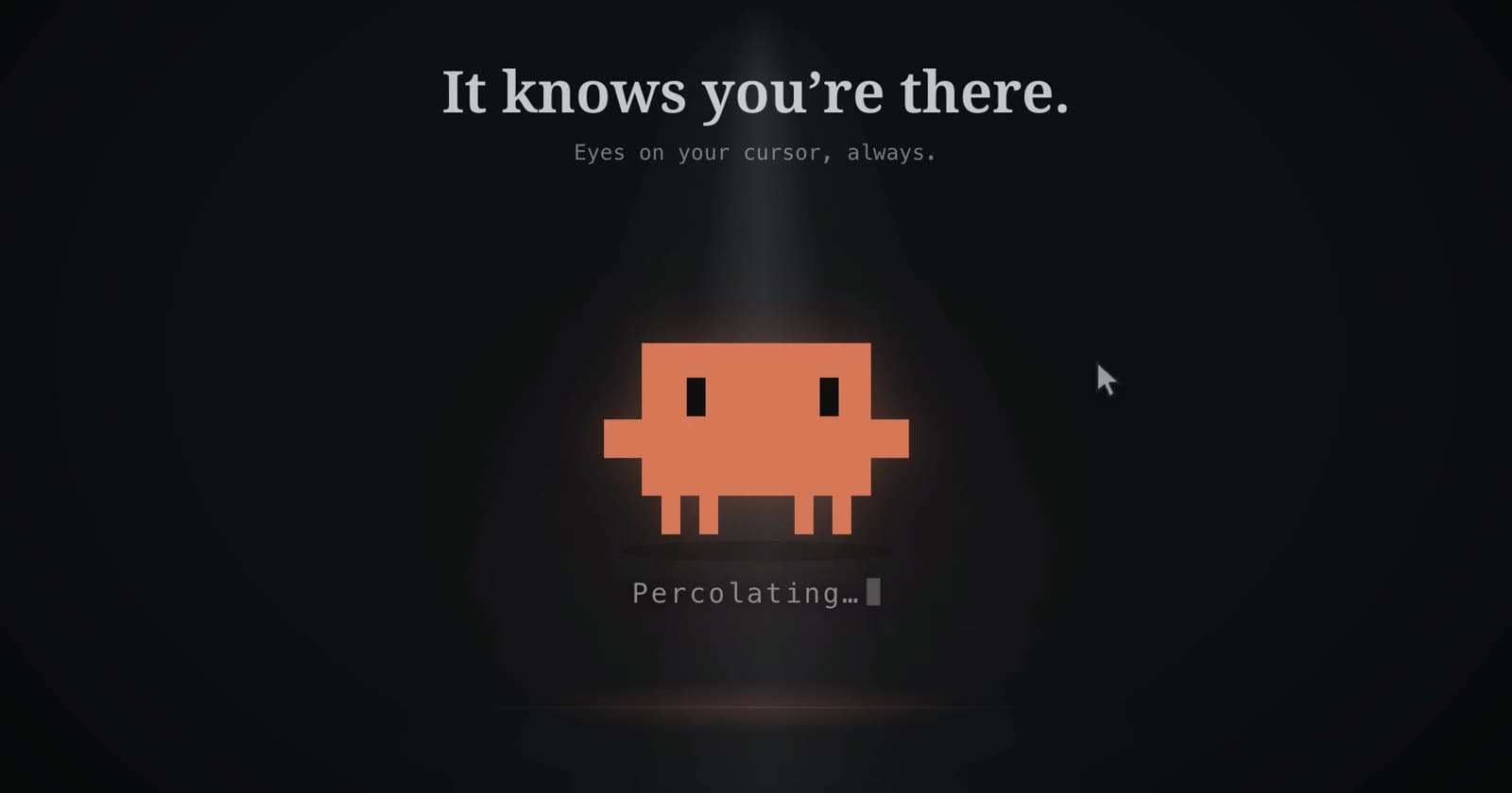 Clawd, the pixel mascot, keeping watch on the desktop
